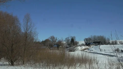 Winter Russian village Stock Footage 73783597