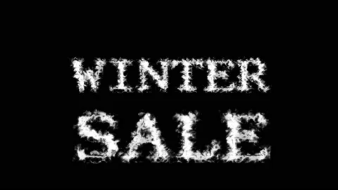 Winter Sale cloud text effect black isolated background Stock Footage 139607238