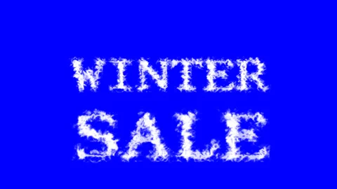 Winter Sale cloud text effect blue isolated background Stock Footage 139607249