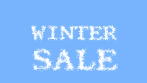 Winter Sale cloud text effect sky isolated background Stock Footage 139607252