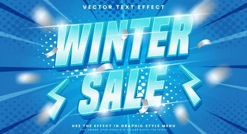 Winter Sale editable text effect Illustrazione stock