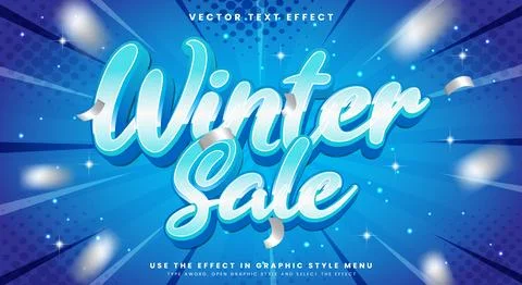 Winter Sale editable text effect 스톡 일러스트