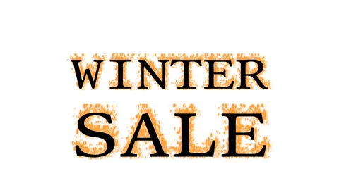 Winter Sale fire text effect white isolated background Stock Footage 137992692