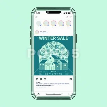 Winter Sale Instagram Post PSD Template
