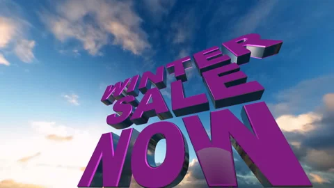 Winter Sale Now 3D Text Over Dramatic Sky Promotion Discount and  Announcemen Stock Footage 329940010