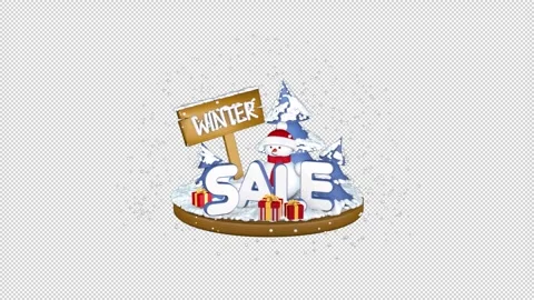 Winter Sale overlay on a seamless loop Stock Footage 260472501