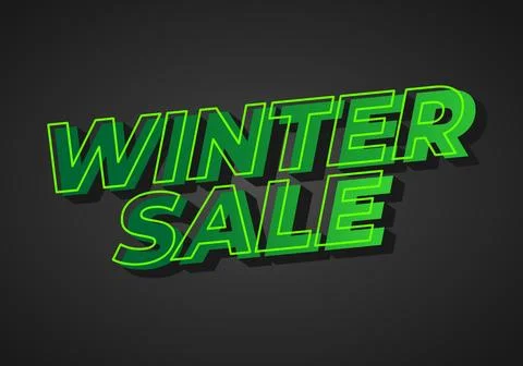 Winter sale. Text effect for digital ads promotion Stock Illustration