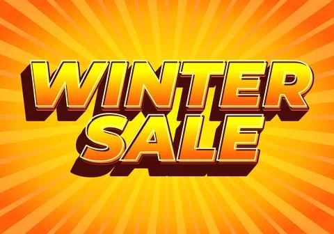 Winter sale. Text effect for digital ads promotion Stock Illustration