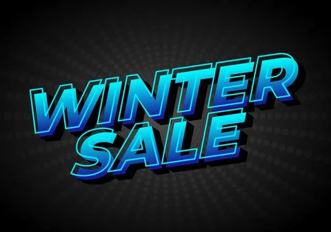 Winter sale. Text effect in modern colors with bold font, for promotion ads Stock Illustration