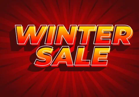 Winter sale. Text effect in modern colors with bold font, for promotion ads Stock Illustration