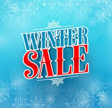 Winter sale title vector design for holiday promotion Stock Illustration