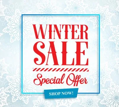 Winter sale vector banner design for season promotion Stock Illustration