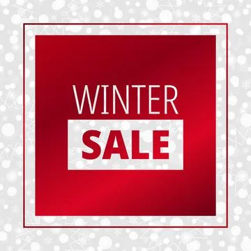 Winter Sale vector. Snow pattern with red gradient, background Stock Illustration