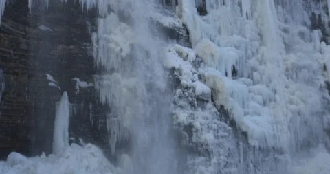 Winter Salmon River Falls NY Slow Motion Stock Footage 273185148