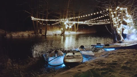 Winter sapboarding Stock Footage 324919416