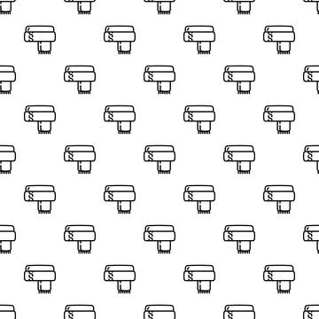 Winter scarf outline pattern repeating fashion background Stock Illustration