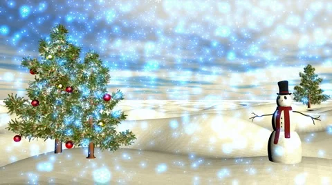 Winter Scene 04 Light Blue Snow  Stock Footage 990731