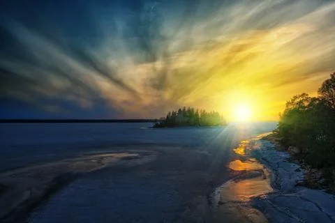 Winter scene in the archipelago Foto stock