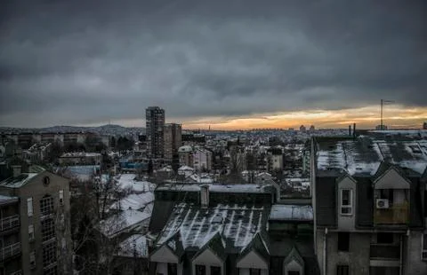 Winter scene in Belgrade Stock Photos