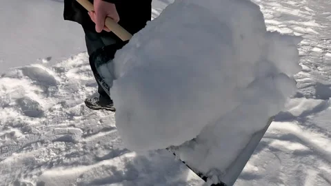 A Winter Scene Capturing the Challenges of Snow Removal and Wildlife Tracks in a Video stock 328622346