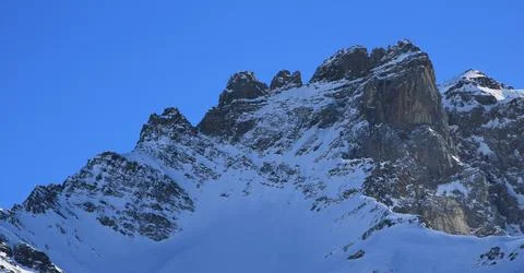 Winter scene in Glarus Canton. Stock Photos