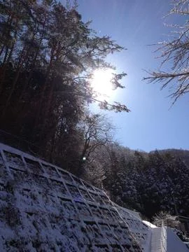 Winter scene in japan Stock Photos