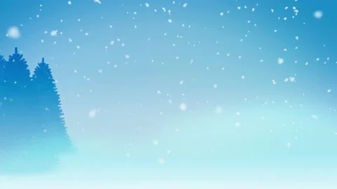 Winter scene with mist falling snow. Snowy fir branches background Stock Footage 221868282