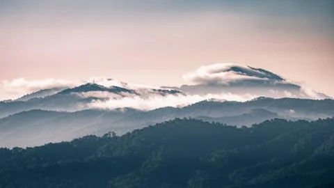Winter scene of mountain range Foto stock