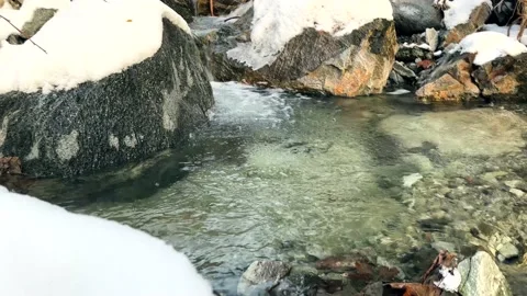 Winter Scene River In Snow Nature Video stock 226282911