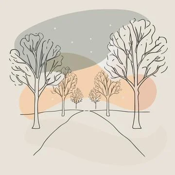 Winter Scene With Soft Light And Snow (1) Stock Illustration