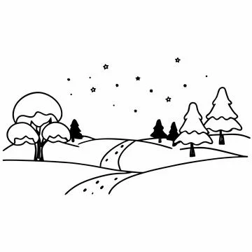 Winter Scene With Soft Light And Snow Stock Illustration