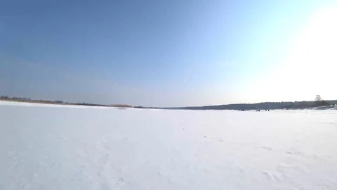 Winter scene on a sunny day Stock Footage 87266616