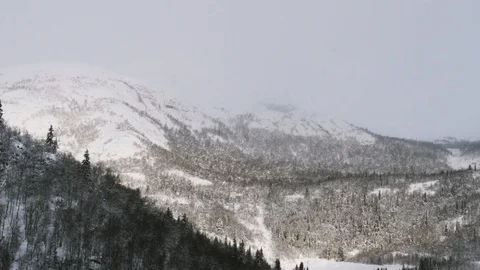 Winter Scene Time Lapse - Sun Moving Across Mountain Side - Norway Nature Stock Footage 121588219