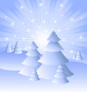 Winter scenery Stock Illustration