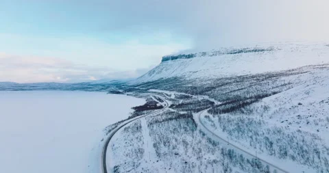 Winter scenery in Lapland Stock Footage 220042617