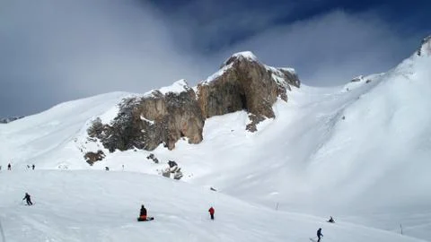 Winter scenery ski slopes Stock Photos