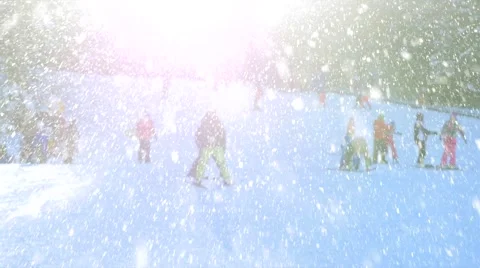 Winter scenery on a slope Video stock 46126647