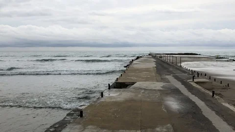 Winter sea in Italy Stock Footage 86848366