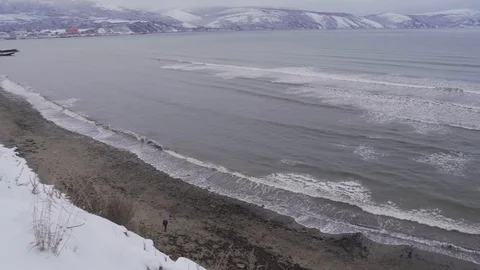 Winter sea ocean Stock Footage 98168295