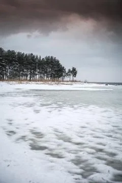 Winter sea. Stock Photos