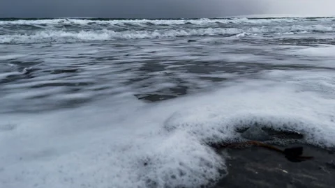 The winter sea is raging Video stock 249390977