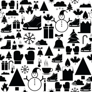 Winter seamless pattern background icon. Illustrazione stock