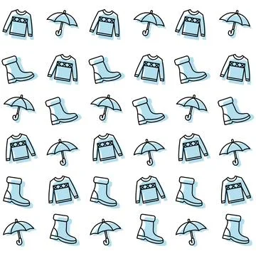 Winter seamless pattern background with winter icons Vector Stock Illustration