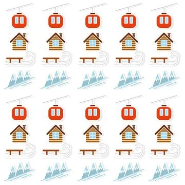 Winter seamless pattern background with winter icons Vector Stock Illustration