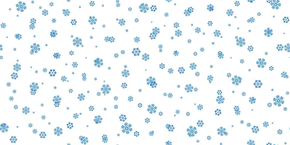 Winter seamless pattern with blue snowflakes on white background. Vector Stock Illustration