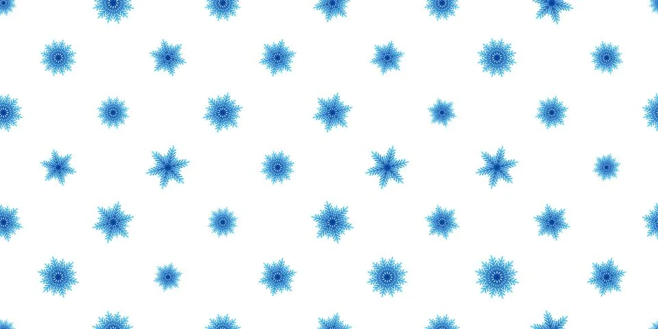 Winter seamless pattern with blue snowflakes on white background. Vector Stockillustratie