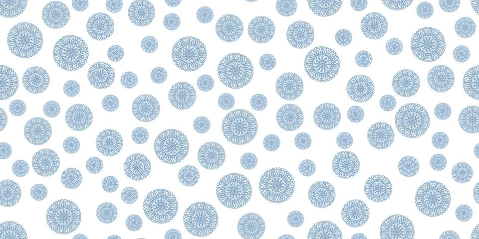 Winter seamless pattern with blue snowflakes on white background. Vector 스톡 일러스트