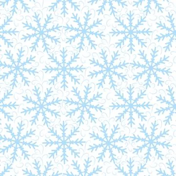 Winter seamless pattern, blue snowflakes, wind. Transparent background. Stock-Illustration