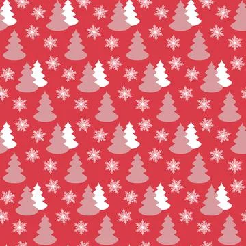 Winter seamless pattern with Christmas tree, cute decoration for textiles Stock Illustration