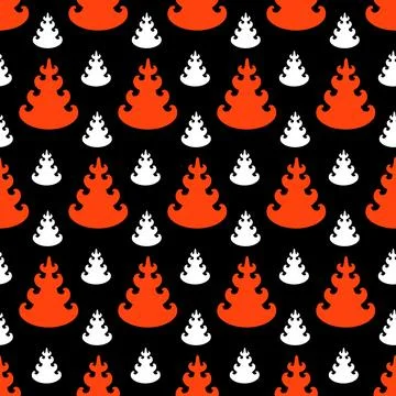 Winter seamless pattern with Christmas tree, cute decoration Illustrazione stock